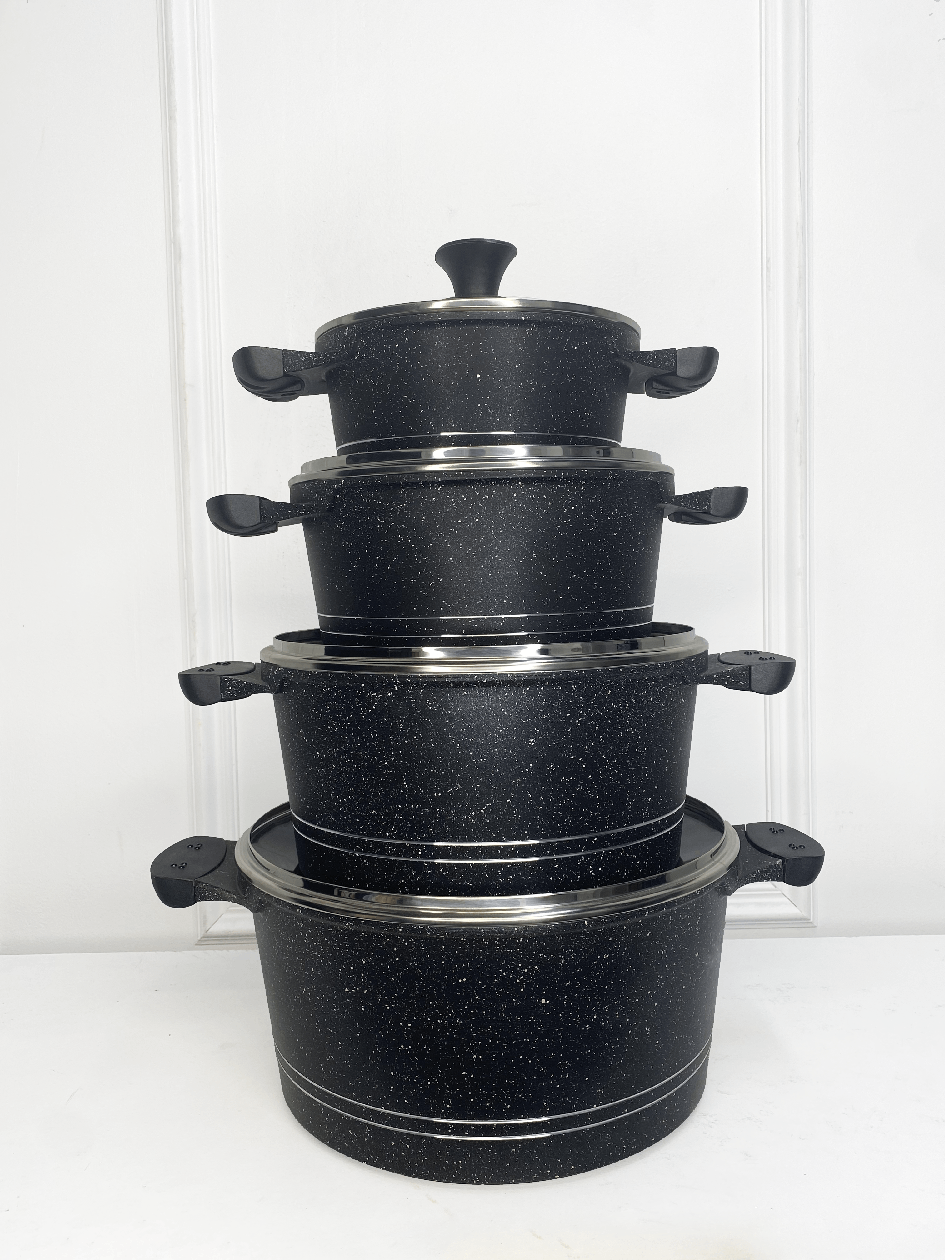 Lot de 4 Marmites Bano Noir