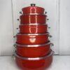 Caldero rouge couvercle en verre