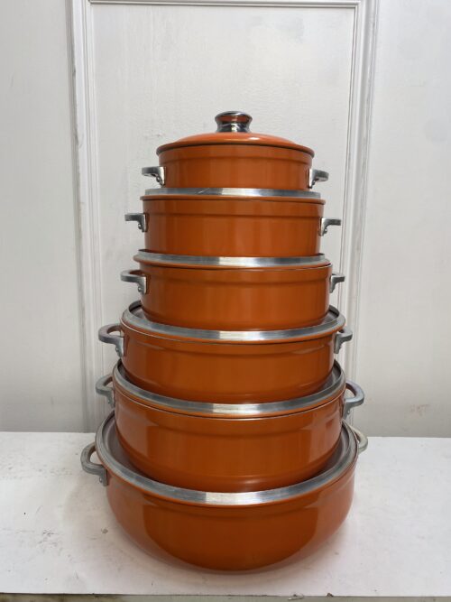 Caldero orange couvercle verre