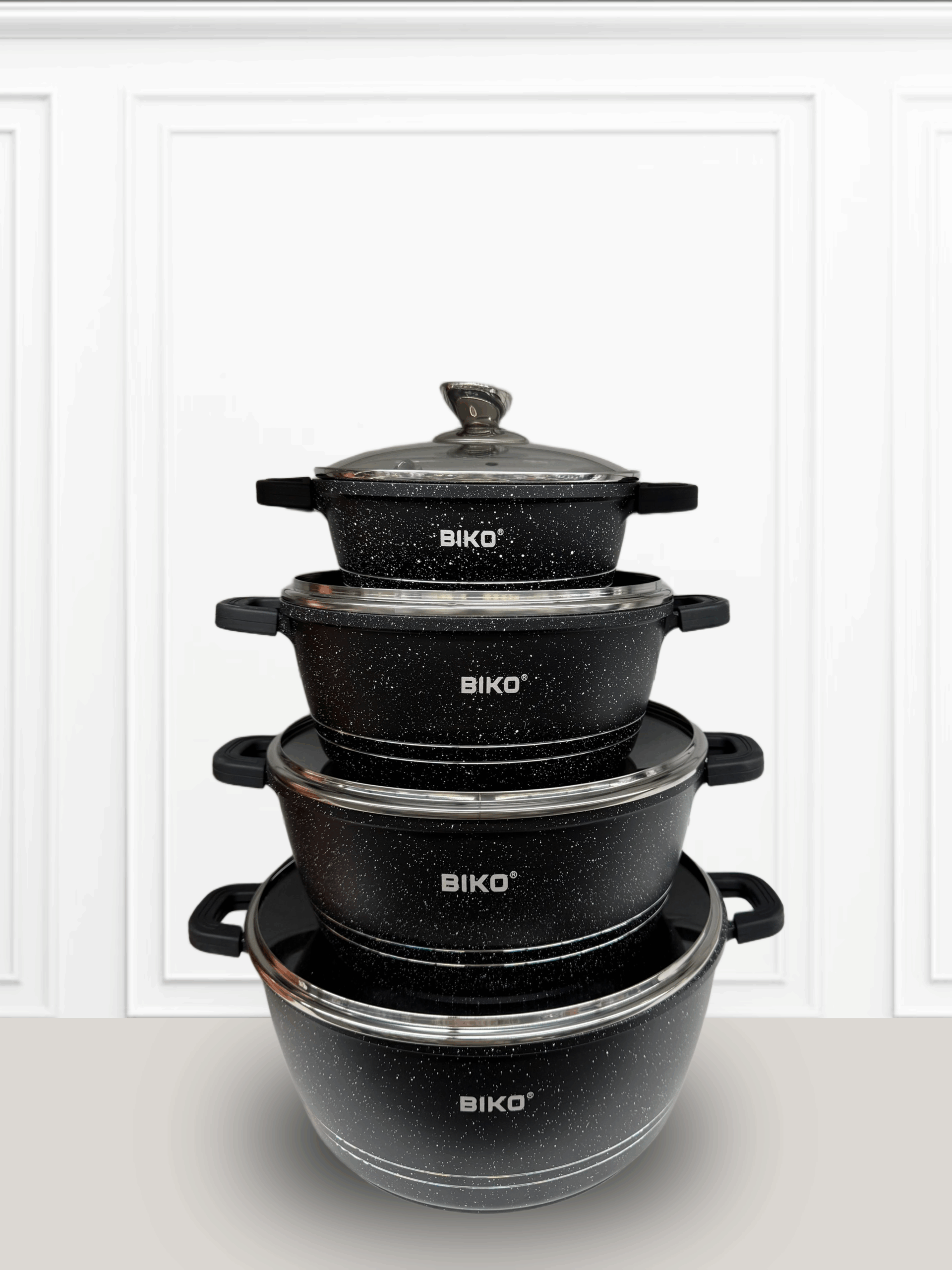 Biko lot de 4 noir BIKO lot de 4 Marmites Noir