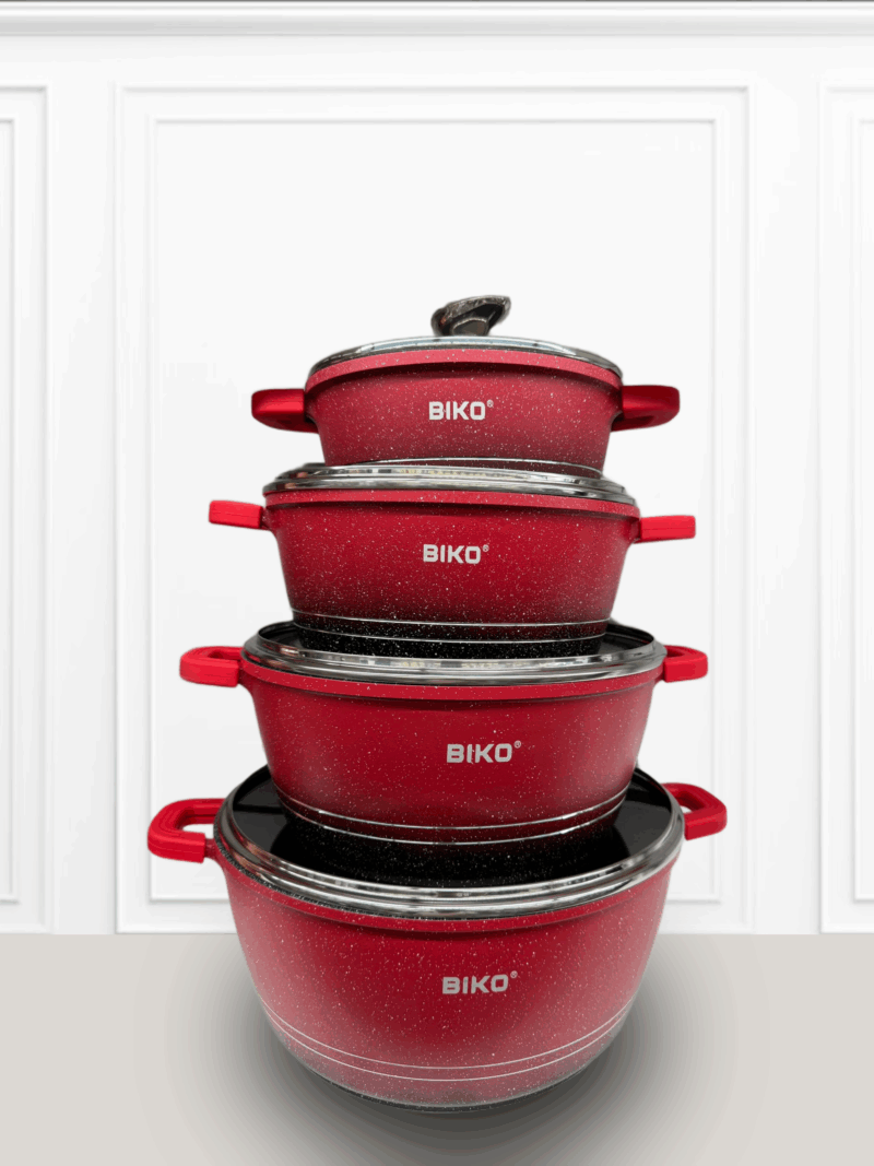 biko lot de 4 rouge BIKO lot de 4 Marmites Rouge