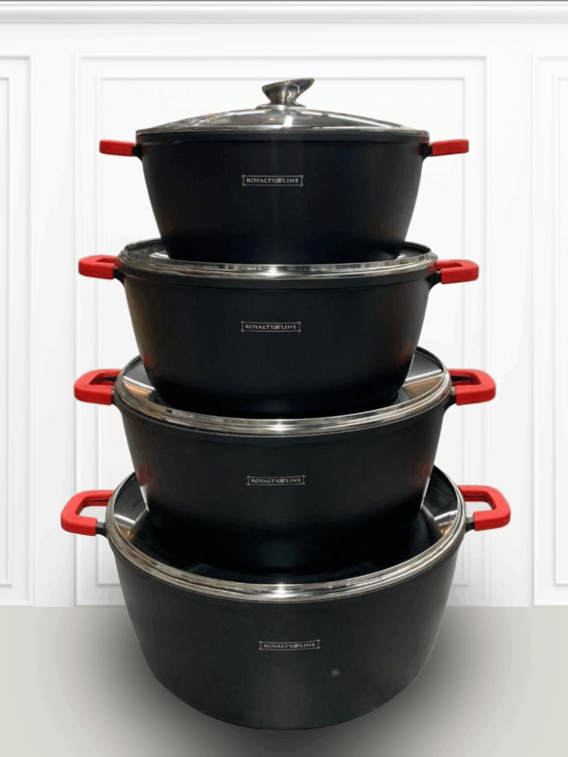 royalty line lot de 4 (36_44) ROYALTY LINE Lot de 4 grande Marmites Noir